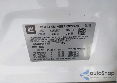 2013 Buick Encore Convenience из США, поврежденный, VIN KL4CJBSB4DB151576